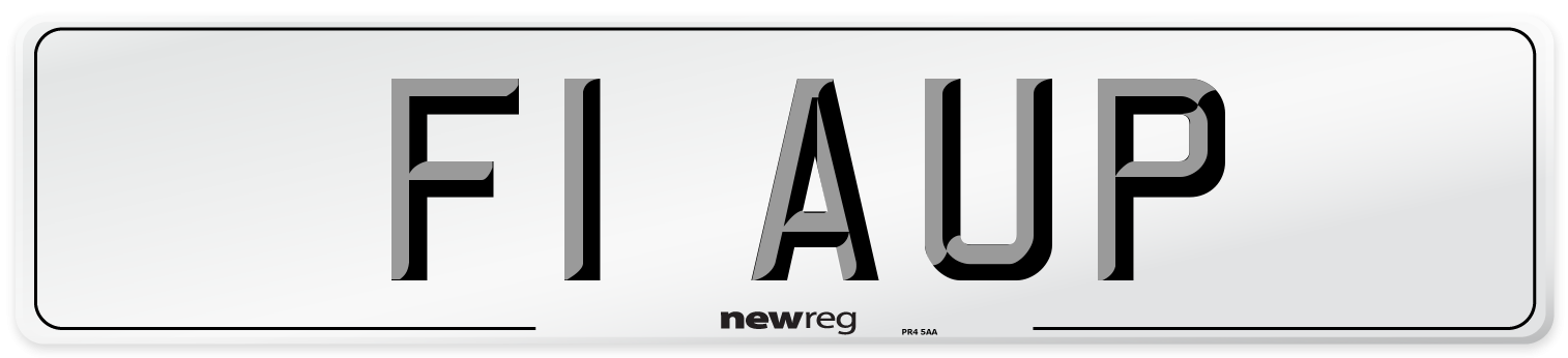 F1 AUP Number Plate from New Reg